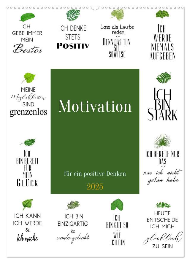 Motivation (Wandkalender 2025 DIN A2 hoch), CALVENDO Monatskalender