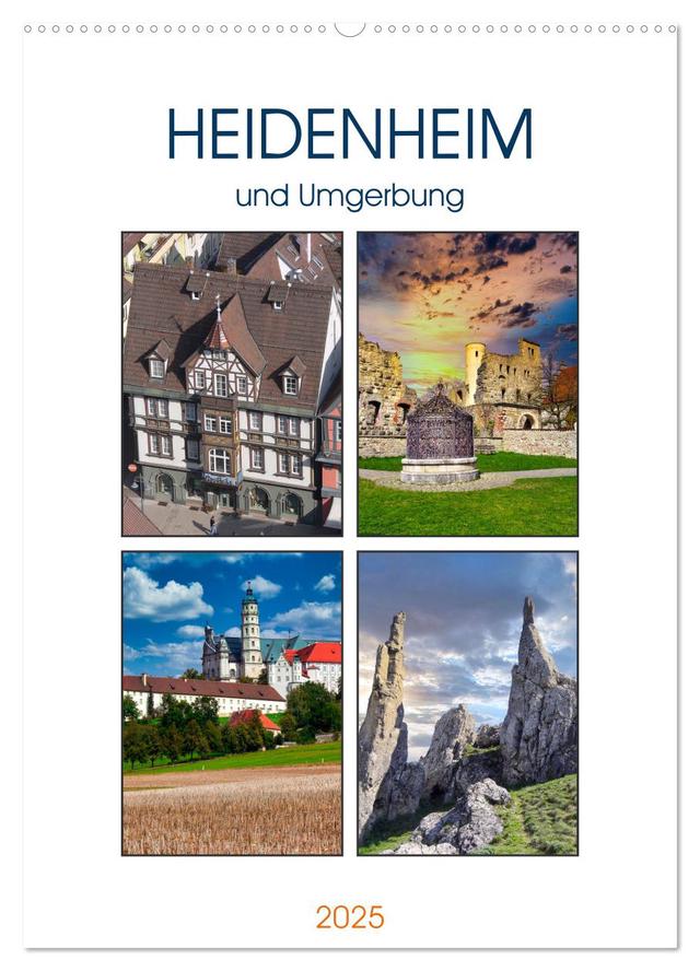 Heidenheim und Umgebung (Wandkalender 2025 DIN A2 hoch), CALVENDO Monatskalender
