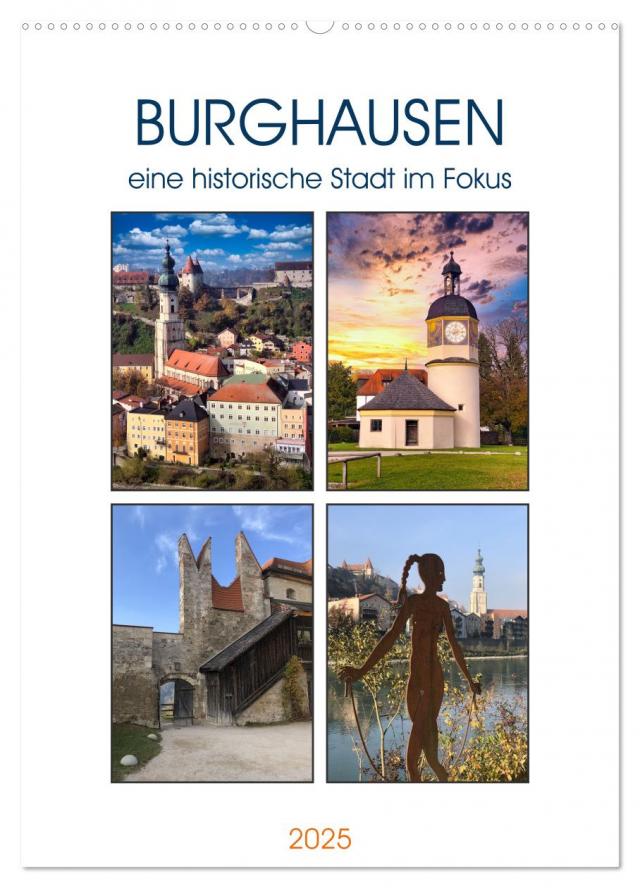 Burghausen, eine historische Stadt im Fokus (Wandkalender 2025 DIN A2 hoch), CALVENDO Monatskalender