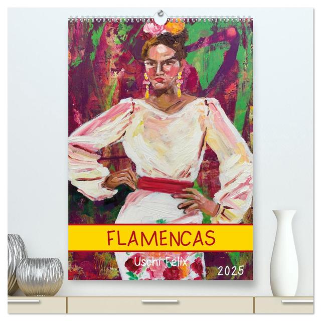 FLAMENCAS (hochwertiger Premium Wandkalender 2025 DIN A2 hoch), Kunstdruck in Hochglanz