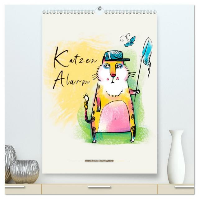 Katzen Alarm (hochwertiger Premium Wandkalender 2025 DIN A2 hoch), Kunstdruck in Hochglanz