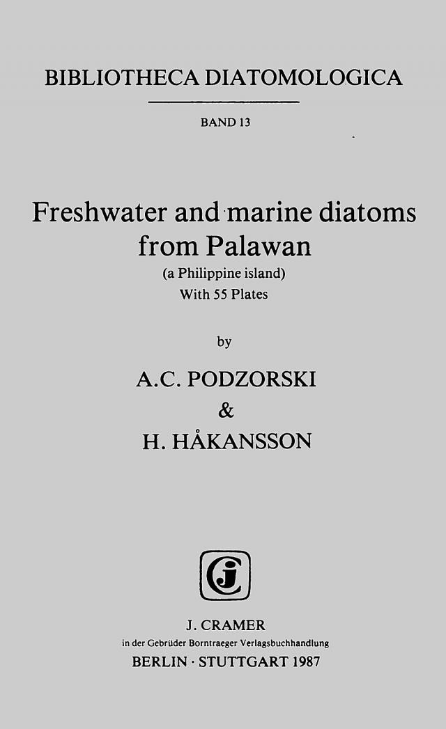 Freshwater and marine diatoms from Palawan (a Philippine island)