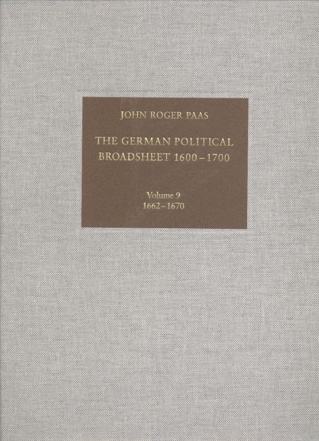 The German Political Broadsheet 1600-1700