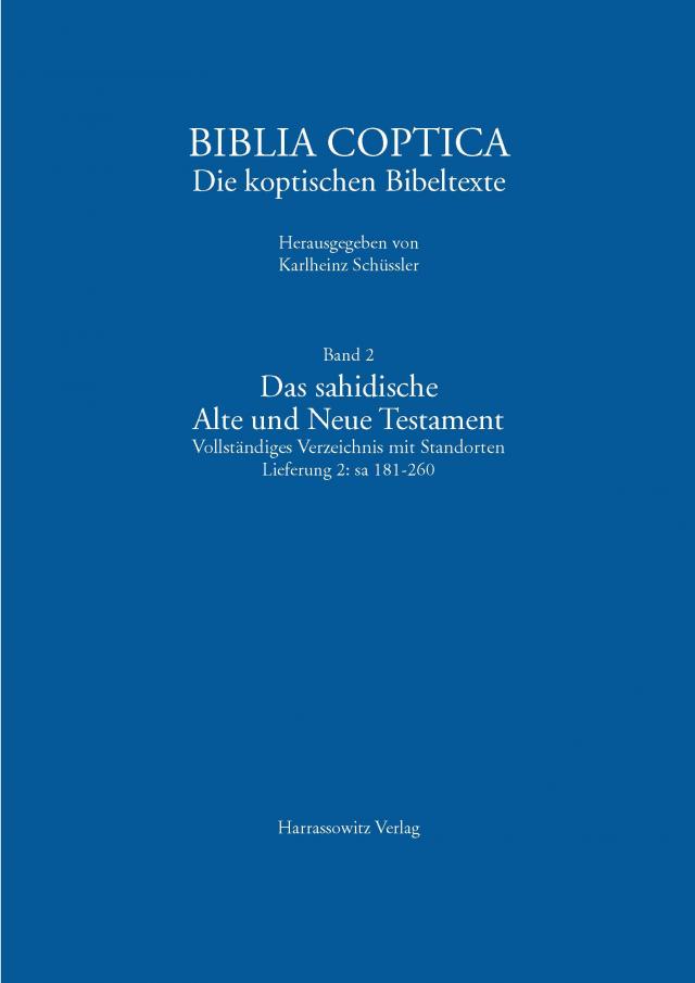 Biblia Coptica / Das sahidische Alte und Neue Testament