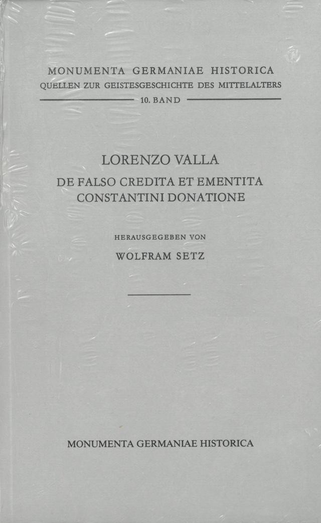 Lorenzo Valla, De falso credita et ementita Constantini donatione
