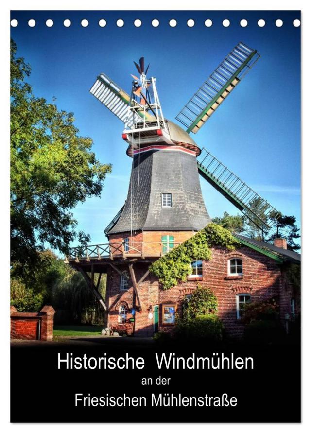 Historische Windmühlen an der Friesischen Mühlenstraße / CH-Version / Planer (Tischkalender 2025 DIN A5 hoch), CALVENDO Monatskalender