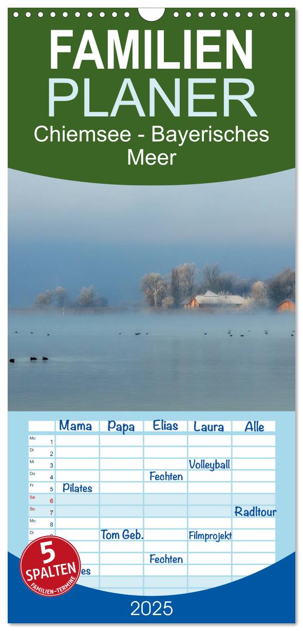 Familienplaner 2025 - Chiemsee - Bayerisches Meer mit 5 Spalten (Wandkalender, 21 x 45 cm) CALVENDO