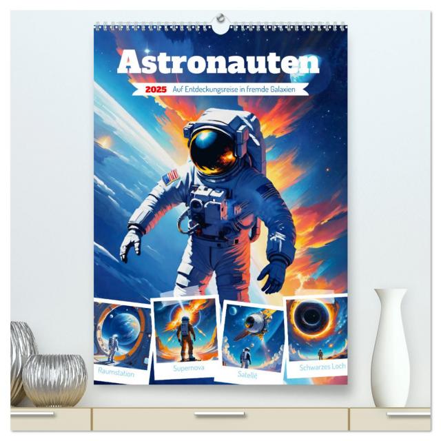 Astronauten. Auf Entdeckungsreise in fremde Galaxien (hochwertiger Premium Wandkalender 2025 DIN A2 hoch), Kunstdruck in Hochglanz
