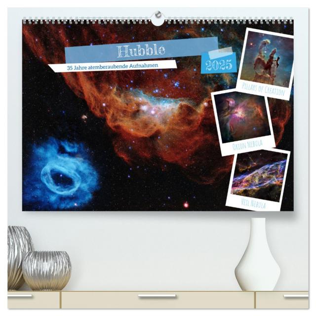 Hubble - 35 Jahre atemberaubende Aufnahmen (hochwertiger Premium Wandkalender 2025 DIN A2 quer), Kunstdruck in Hochglanz