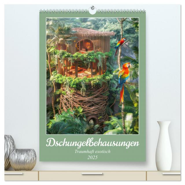Dschungelbehausungen - Traumhaft exotisch (hochwertiger Premium Wandkalender 2025 DIN A2 hoch), Kunstdruck in Hochglanz