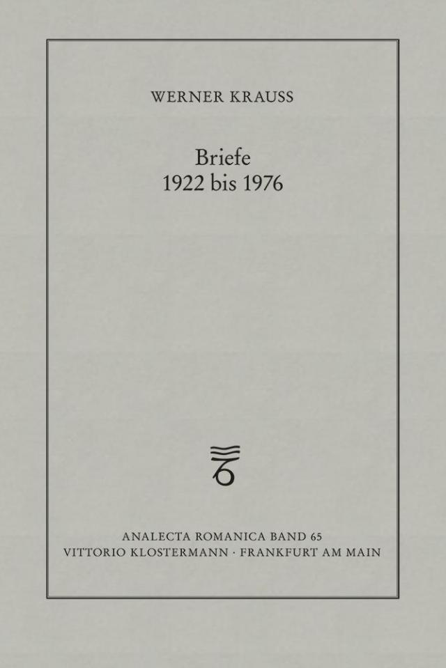 Briefe 1922 bis 1976