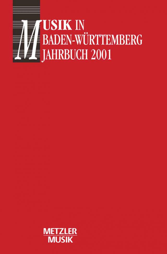 Musik in Baden-Württemberg, Jahrbuch 2001