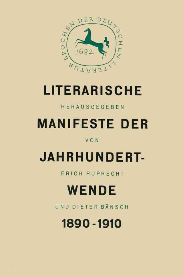 Literarische Manifeste der Jahrhundertwende 1890–1910
