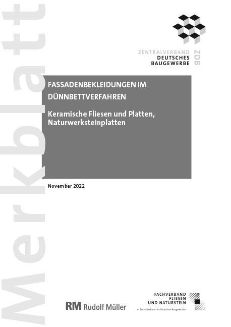 Merkblatt Fassadenbekleidungen im Dünnbettverfahren 2022-11