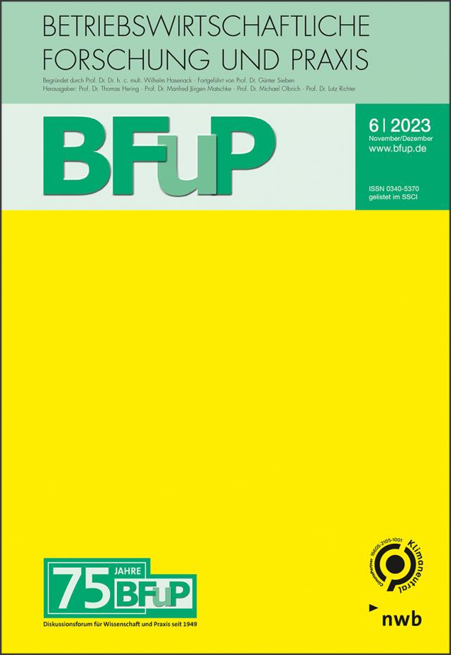Allgemeine Betriebswirtschaftslehre – 75 Jahre BFuP