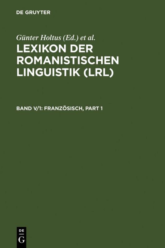 Lexikon der Romanistischen Linguistik (LRL) / Französisch