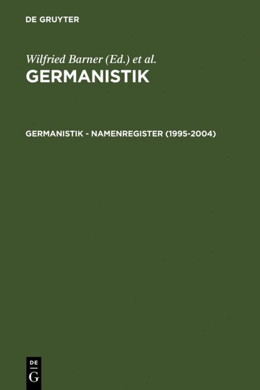 Germanistik ¿ Namenregister (1995-2004)