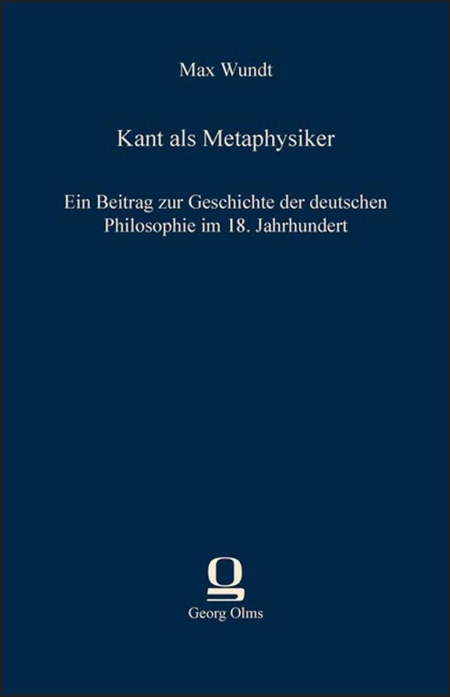 Kant als Metaphysiker