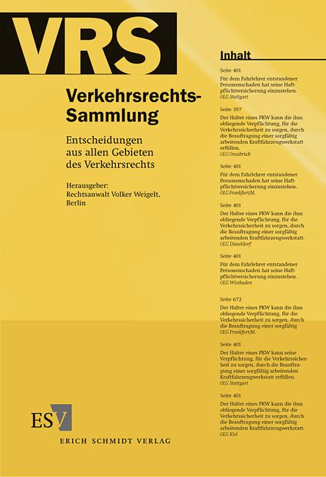 Verkehrsrechts-Sammlung (VRS) Band 114