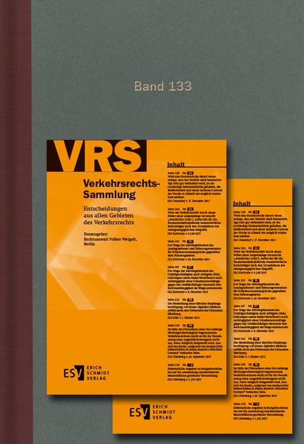 Verkehrsrechts-Sammlung (VRS) Band 133