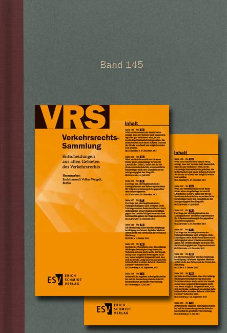 Verkehrsrechts-Sammlung (VRS) / Verkehrsrechts-Sammlung (VRS) Band 145