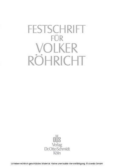 Festschrift für Volker Röhricht