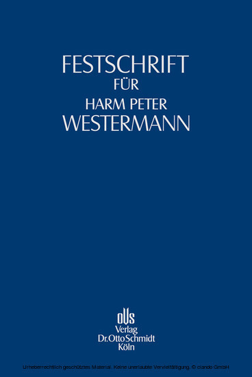 Festschrift für Harm Peter Westermann