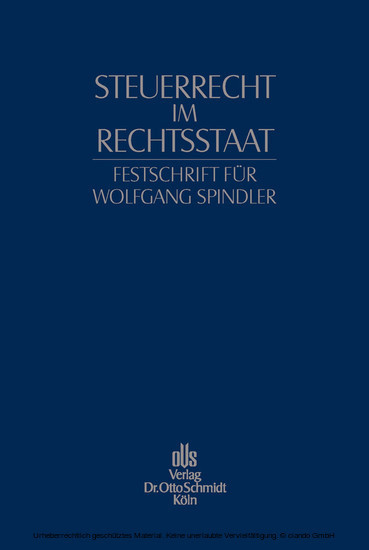 Festschrift für Wolfgang Spindler