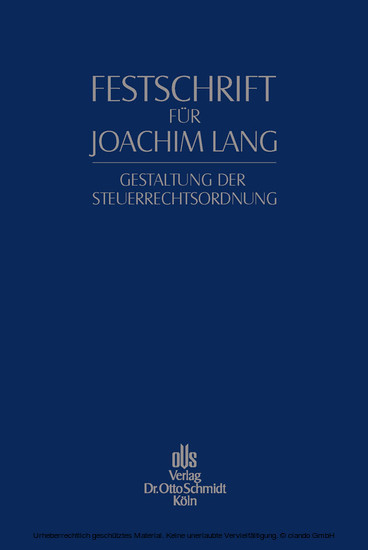 Festschrift für Joachim Lang zum 70. Geburtstag