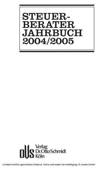 Steuerberater-Jahrbuch 2004/2005