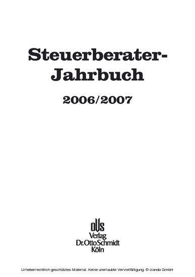 Steuerberater-Jahrbuch 2006/2007