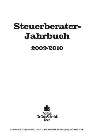 Steuerberater-Jahrbuch 2009/2010
