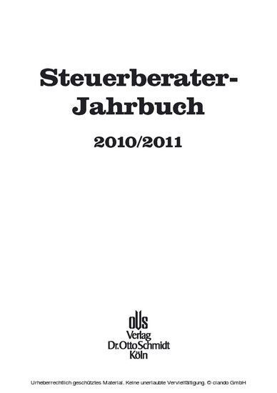 Steuerberater-Jahrbuch 2010/2011
