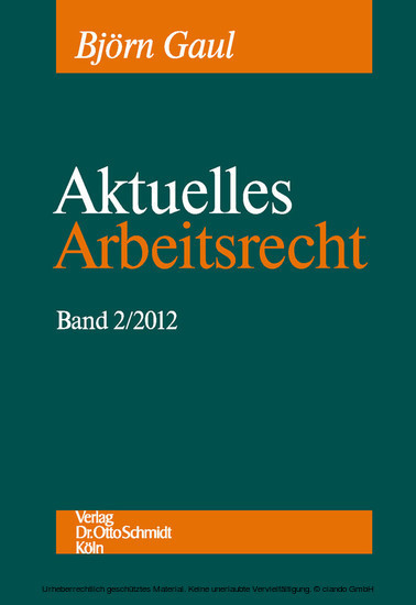 Aktuelles Arbeitsrecht, Band 2/2012