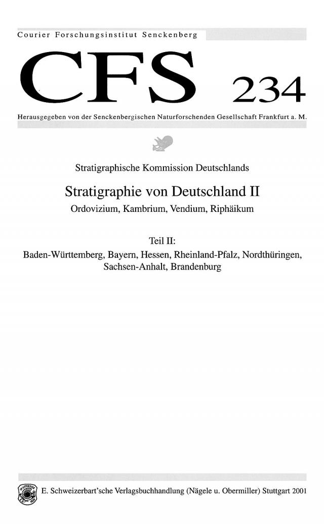 Stratigraphie von Deutschland II: Ordovizium, Kambrium, Vendium, Riphäikum