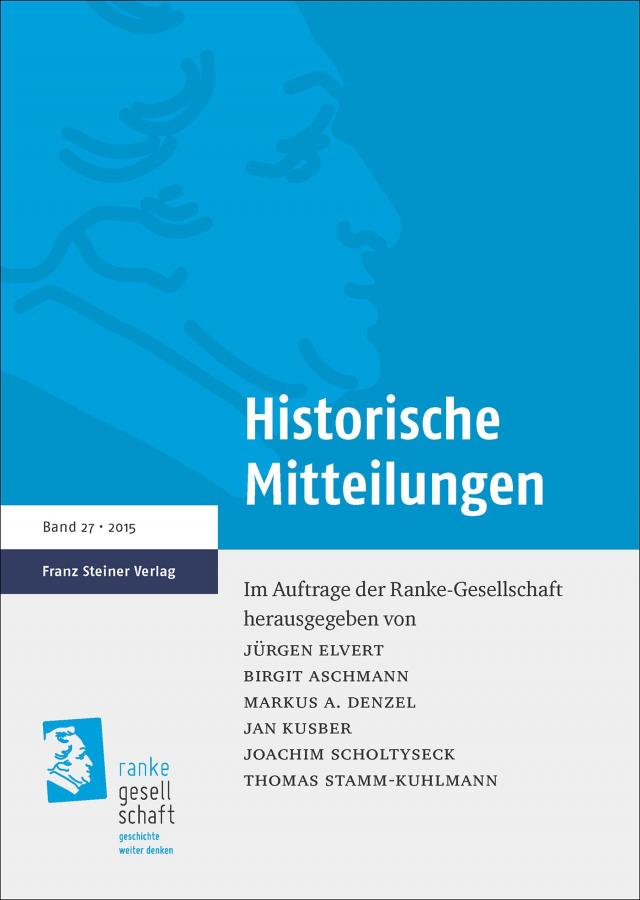 Historische Mitteilungen 27 (2015)