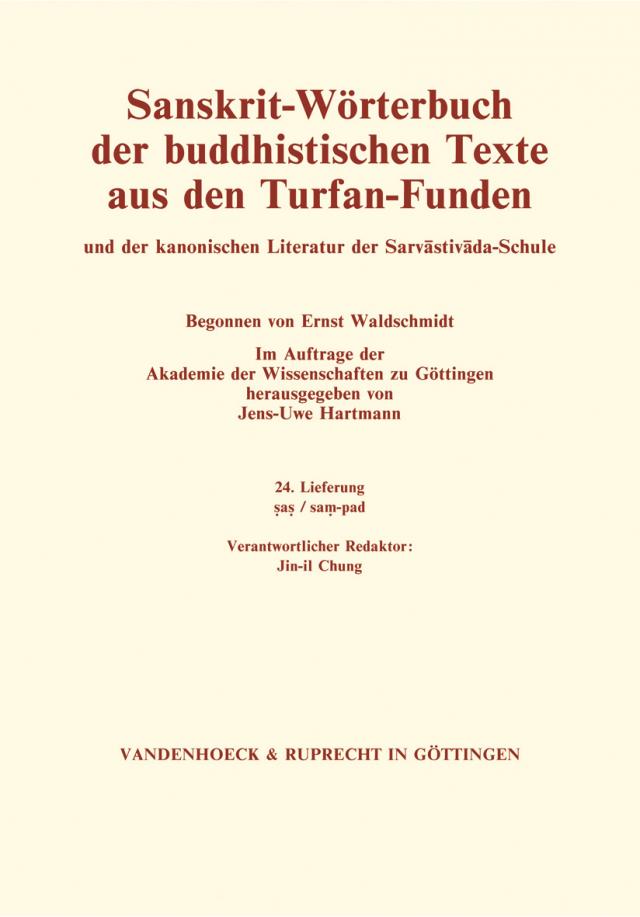 Sanskrit-Wörterbuch der buddhistischen Texte aus den Turfan-Funden. Lieferung 24