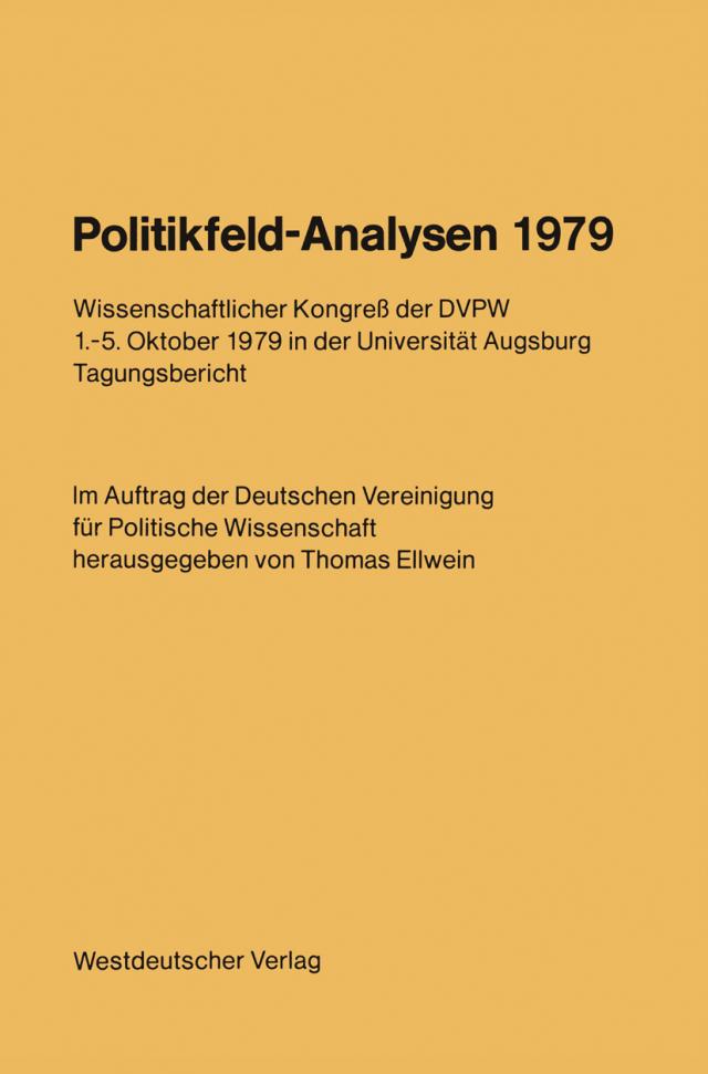 Politikfeld-Analysen 1979