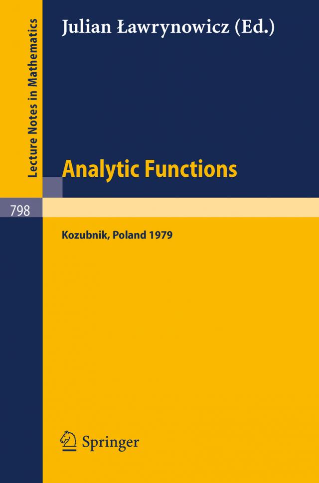 Analytic Functions. Kozubnik 1979