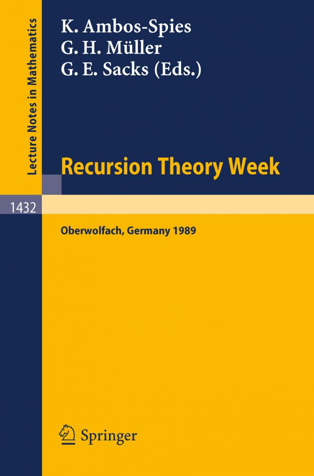 Recursion Theory Week