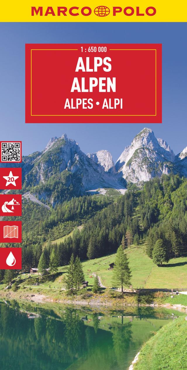 MARCO POLO Reisekarte Alpen 1:650.000