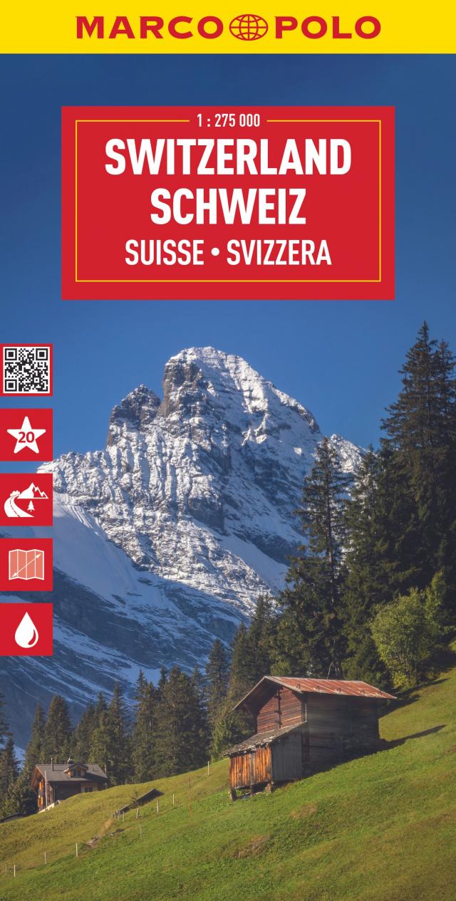 MARCO POLO Reisekarte Schweiz 1:275.000