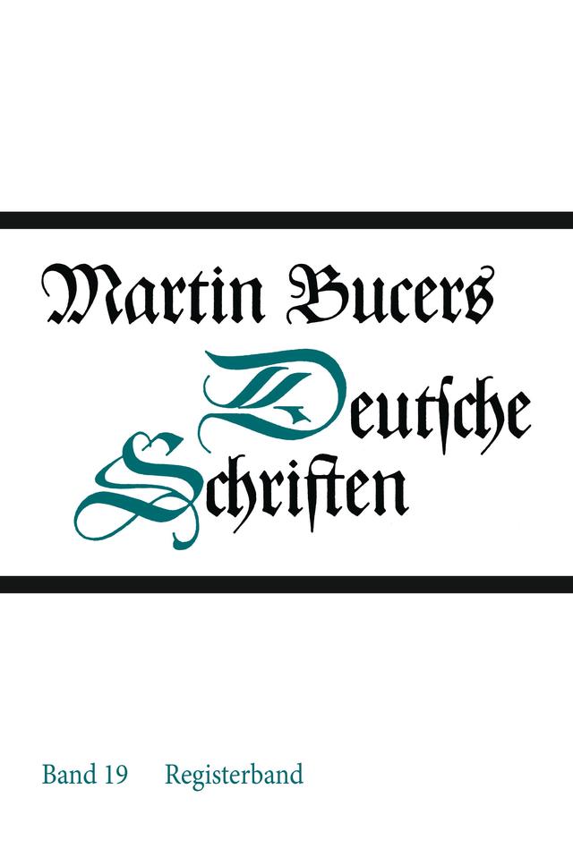 Deutsche Schriften / Registerband