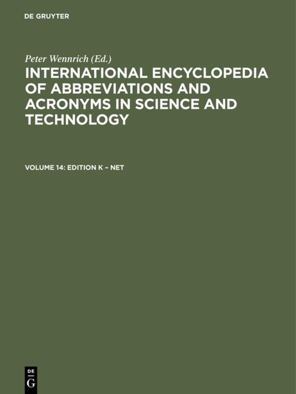 International Encyclopedia of Abbreviations and Acronyms in Science and Technology / Edition K – Net
