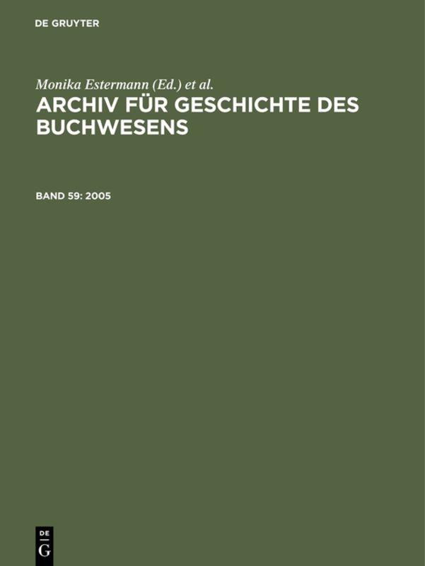 Archiv für Geschichte des Buchwesens / 2005