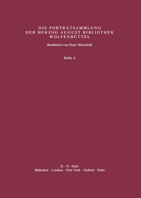 Katalog der Graphischen Porträts in der Herzog August Bibliothek... / Supplement 2: Abbildungen