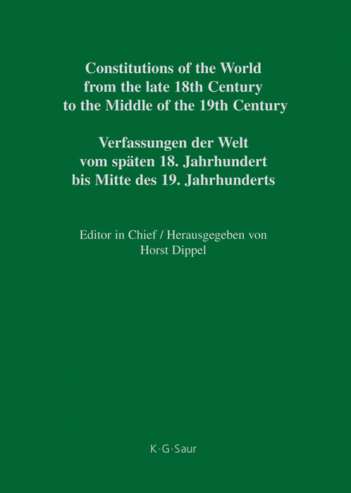 Constitutions of the World from the late 18th Century to the Middle... / Bavaria – Bremen