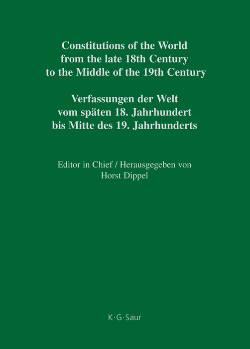 Constitutional Documents of Austria, Hungary and Liechtenstein 1791–1849