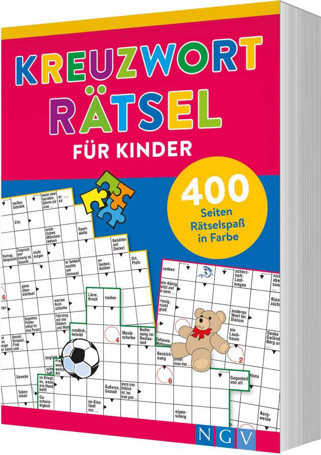 Kreuzworträtsel für Kinder 400 Seiten Rätselspaß in Farbe. Knifflige Rätsel für Kinder ab 10 Jahren. Kartoniert.
