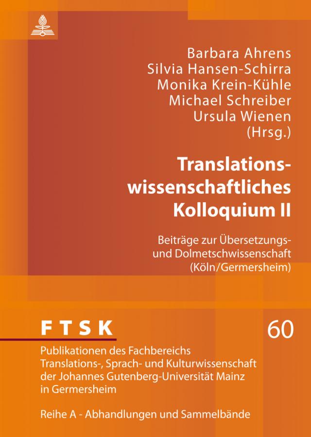 Translationswissenschaftliches Kolloquium II